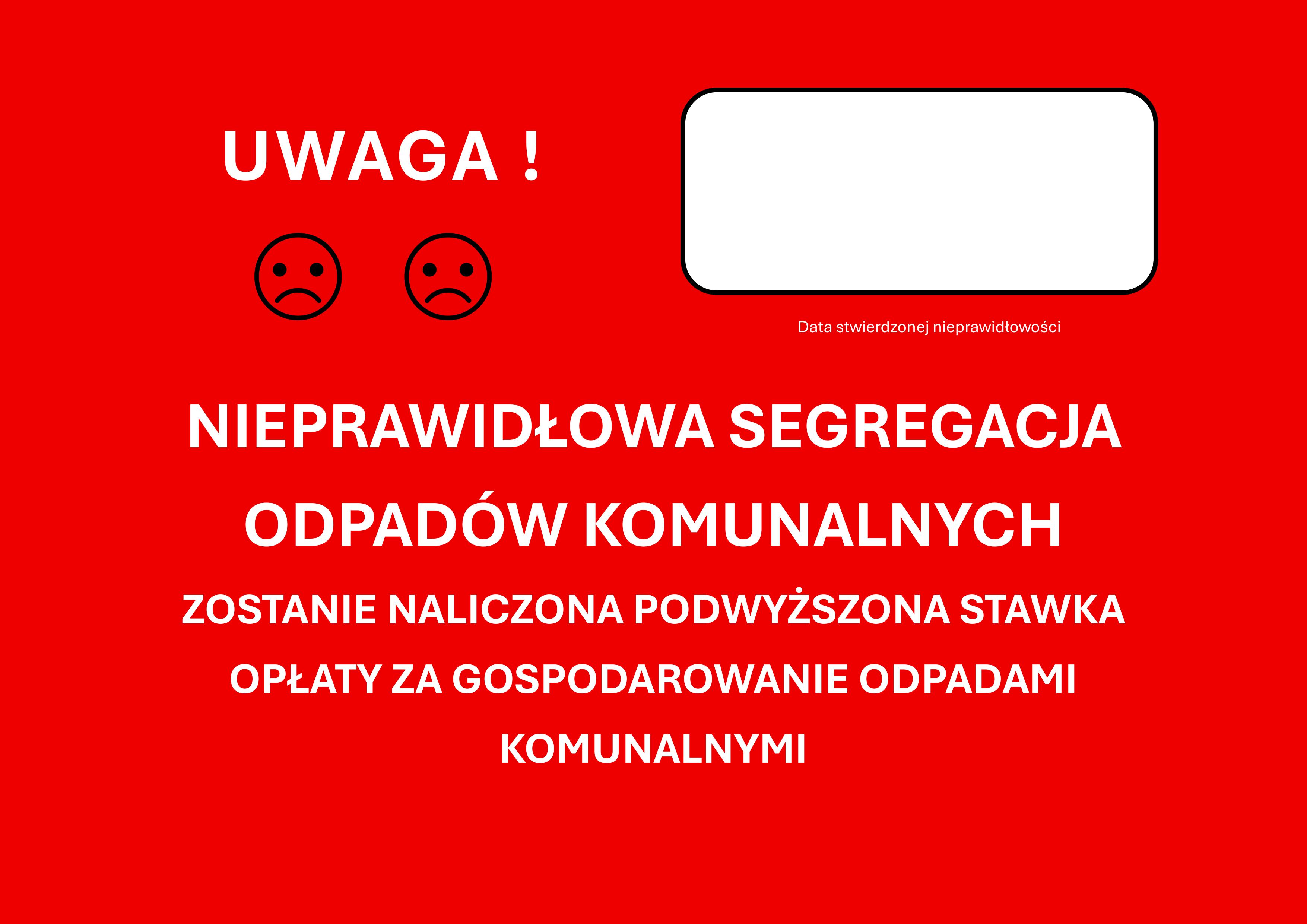czerowna kartka odpady