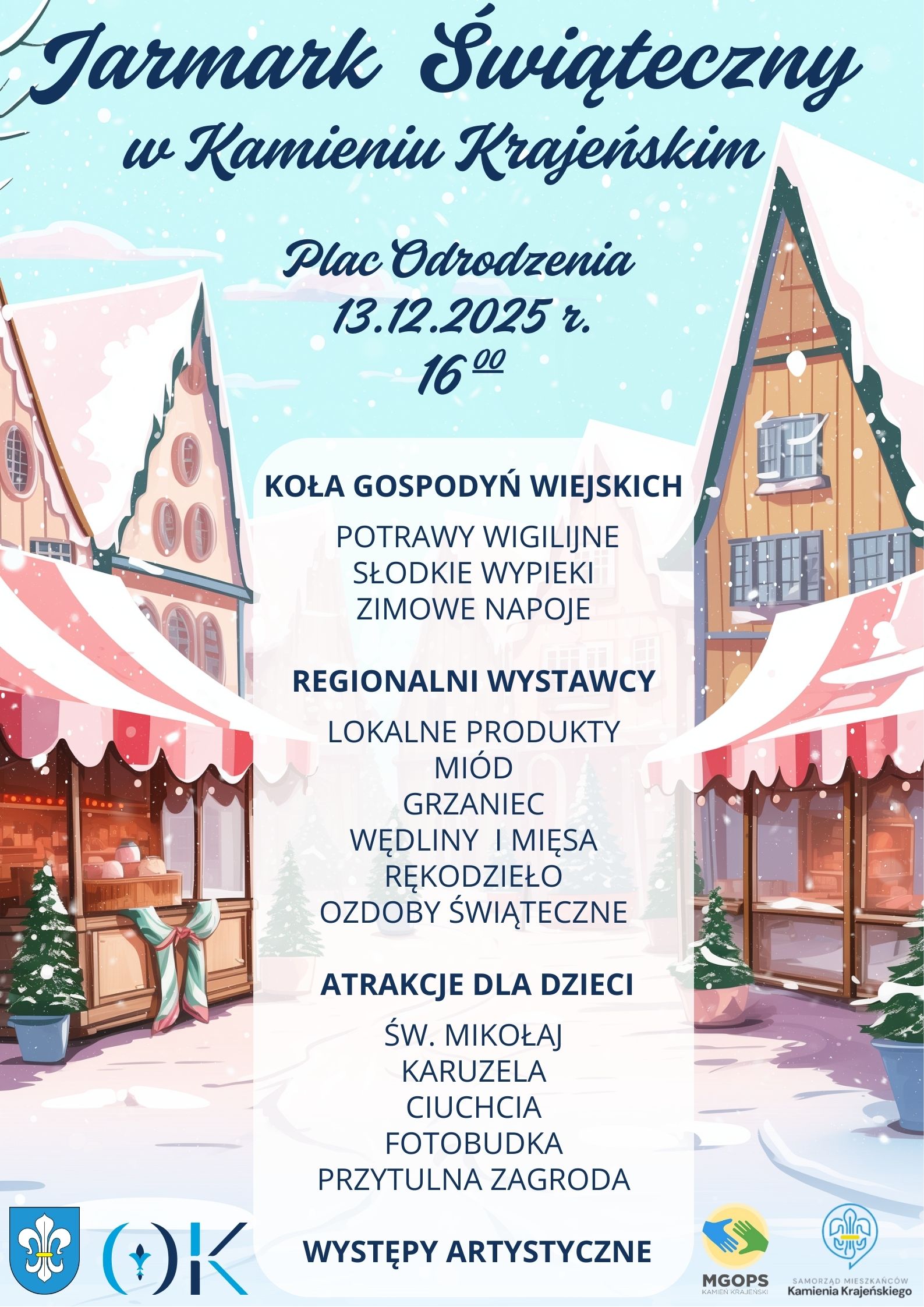 Pink and Green Festive Christmas Market Poster4